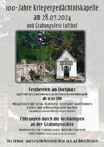 Plakat Fest 100 Jahre Kriegergedaechniskapelle